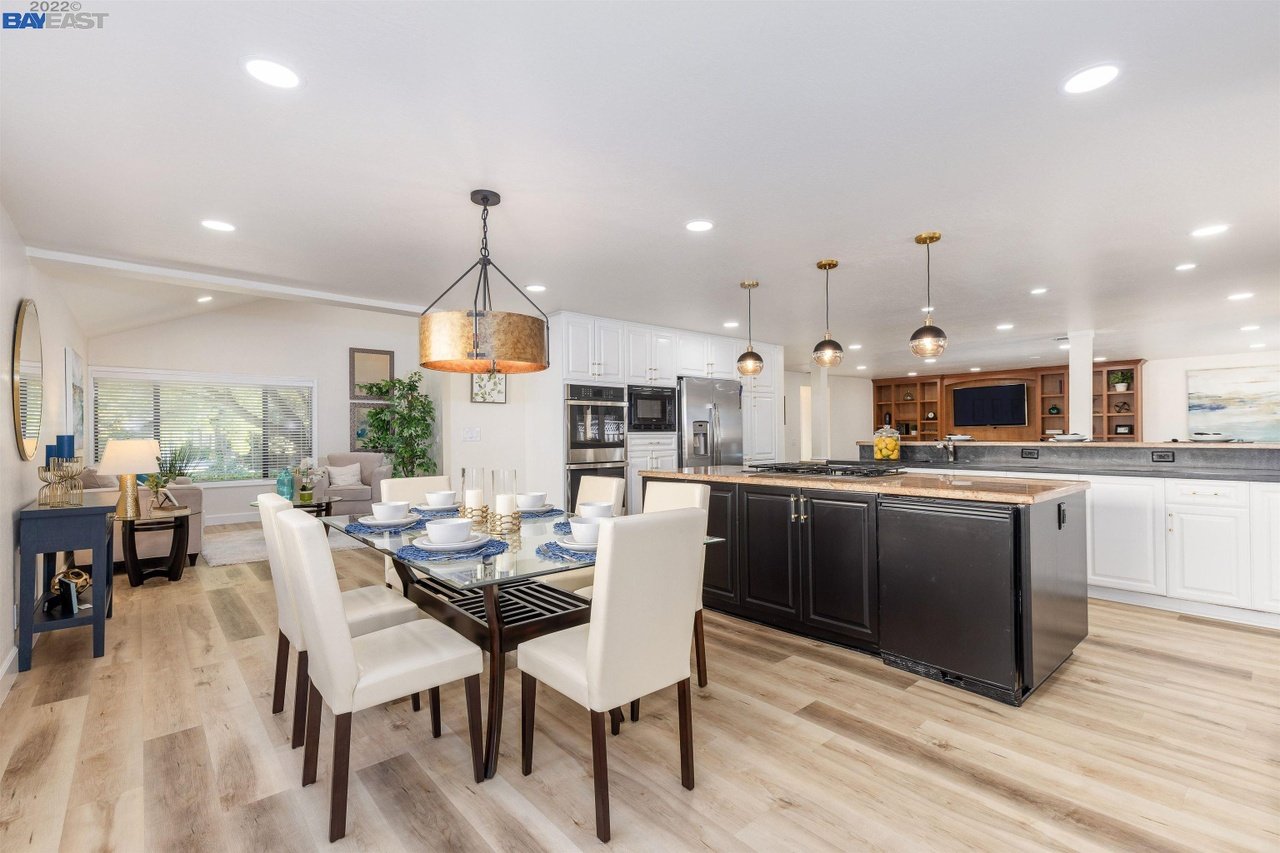 Hamra Homes kitchen with black stainless steel appliances